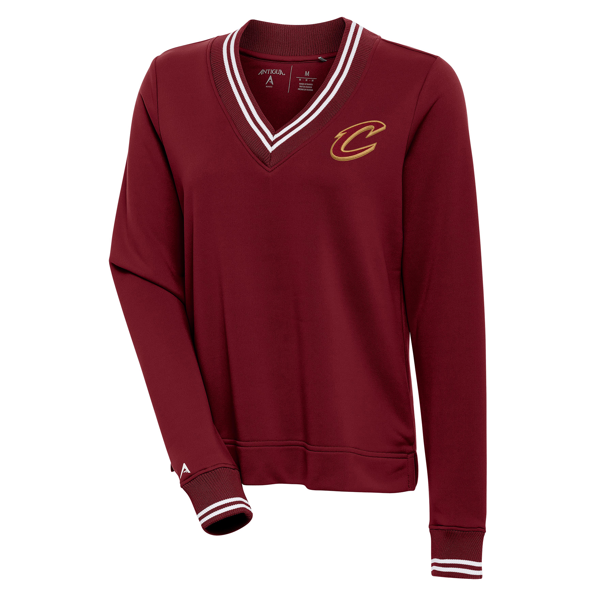 Women's Antigua Burgundy Cleveland Cavaliers Parker V-Neck Pullover Sweatshirt