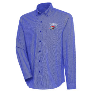 Men's Antigua  Royal Oklahoma City Thunder Compression Button-Down Shirt