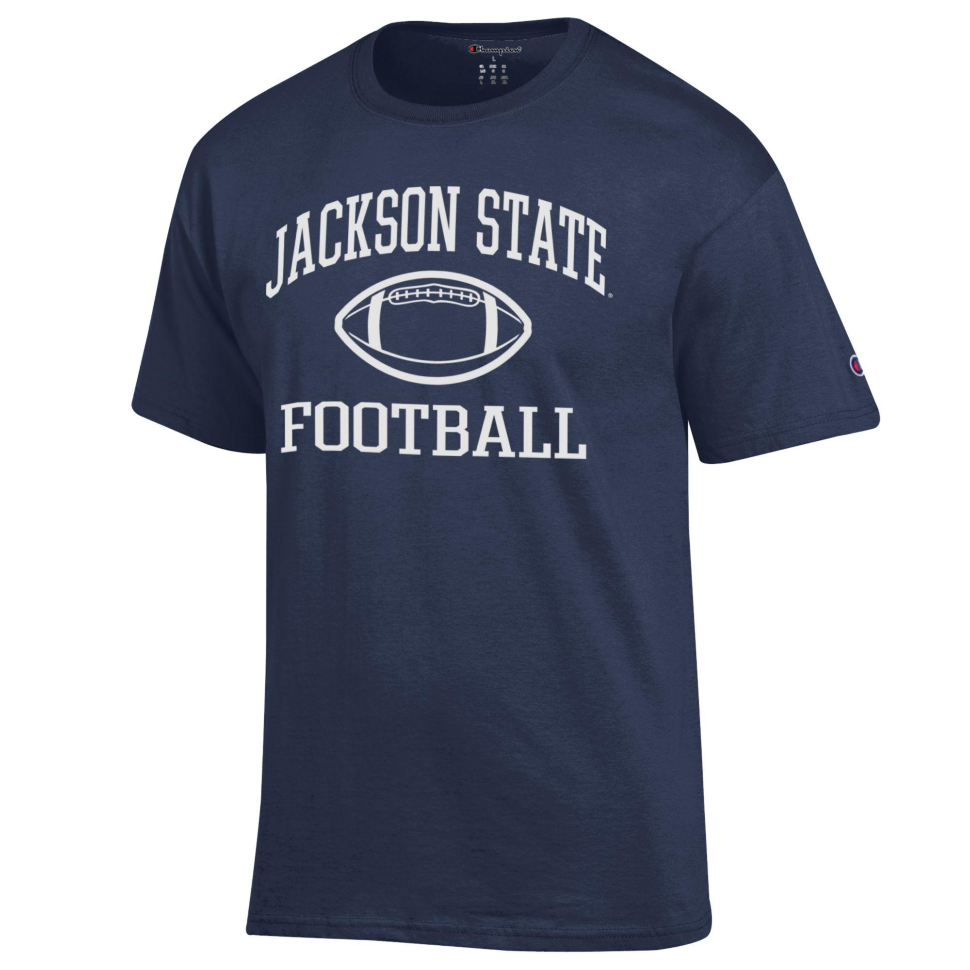Men's Champion Navy Jackson State Tigers Football Jersey T-Shirt - Image 3