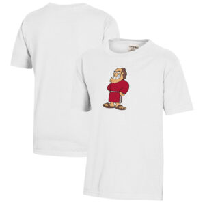 Youth  White Saint Francis Red Flash Logo Comfort Wash T-Shirt