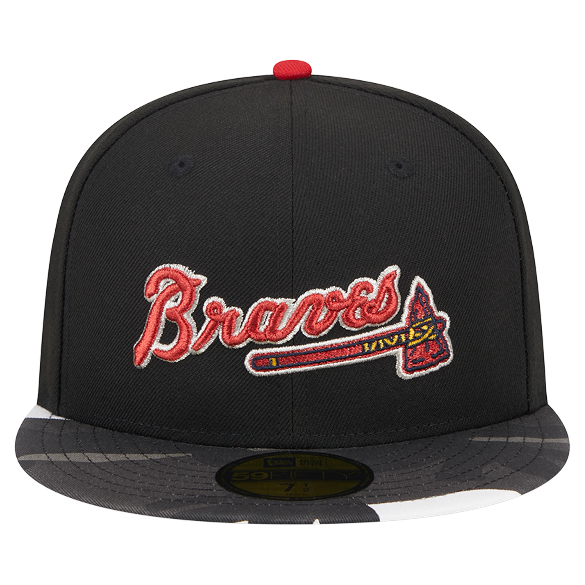 Men's New Era Black Atlanta Braves Metallic Camo 59FIFTY Fitted Hat - Image 3