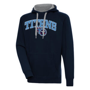 Men's Antigua  Navy Tennessee Titans Victory Pullover Hoodie
