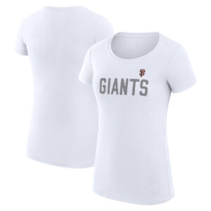 Women's G-III 4Her by Carl Banks  White San Francisco Giants Dot Print Fitted T-Shirt