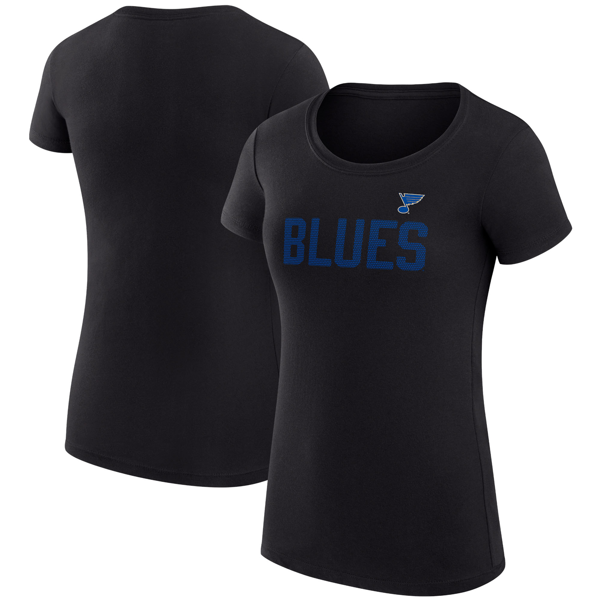 Women's G-III 4Her by Carl Banks Black St. Louis Blues Dot Print Fitted Team T-Shirt - Image 2