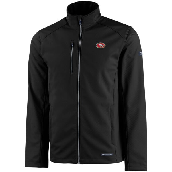 Men's Cutter & Buck Black San Francisco 49ers Evoke Eco Softshell Recycled Full-Zip Jacket - Image 6