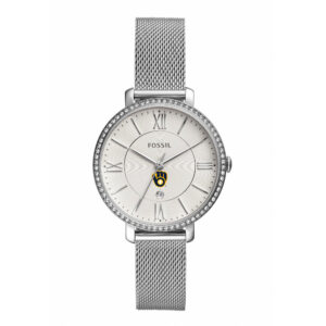 Women's Fossil Silver Milwaukee Brewers Jacqueline Stainless Steel Mesh Watch