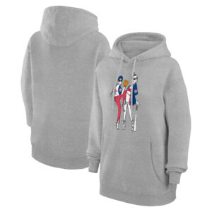 Women's G-III 4Her by Carl Banks  Heather Gray Chicago Cubs Baseball Girls Fleece Pullover Hoodie