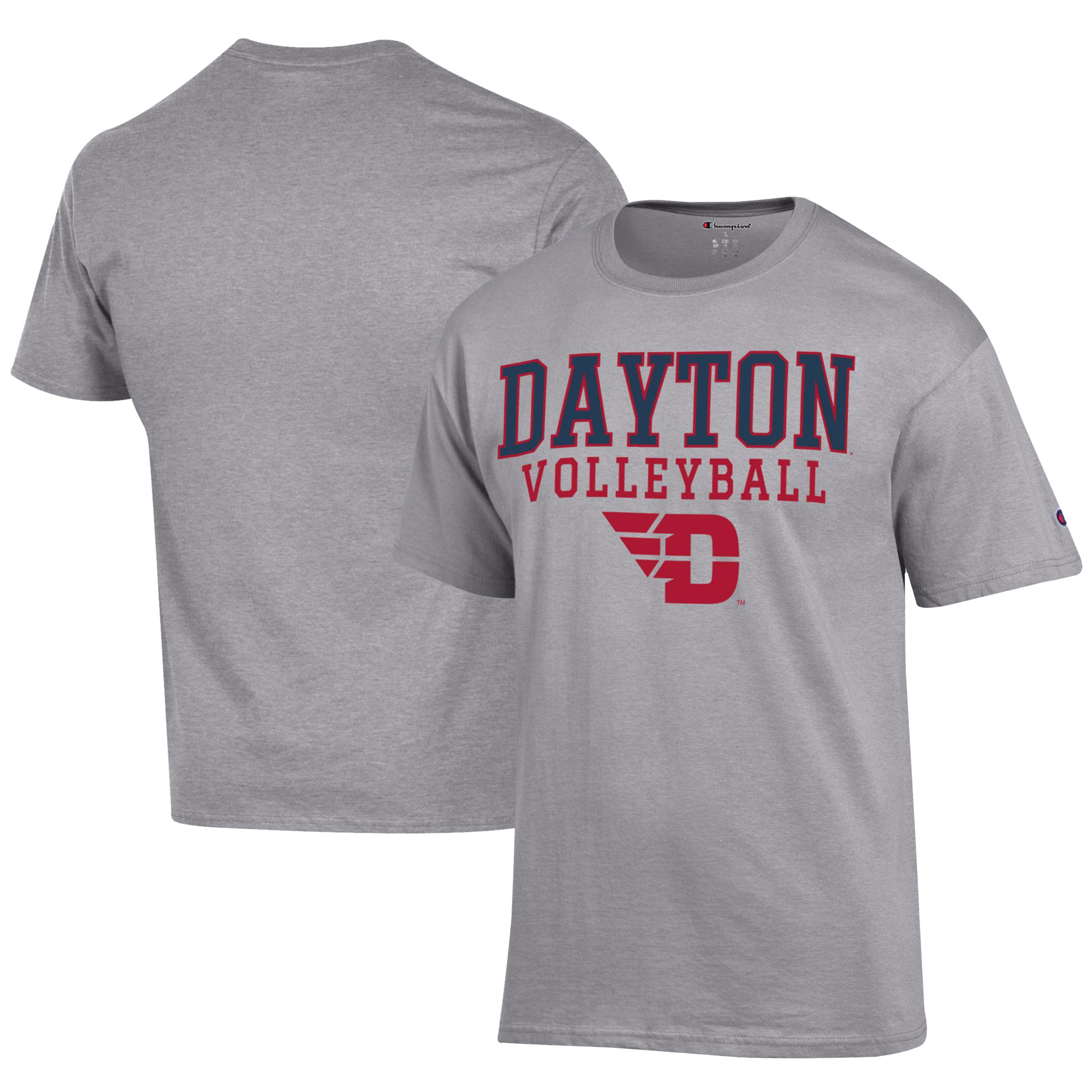 Men's Champion Gray Dayton Flyers Icon Logo Volleyball Jersey T-Shirt - Image 5