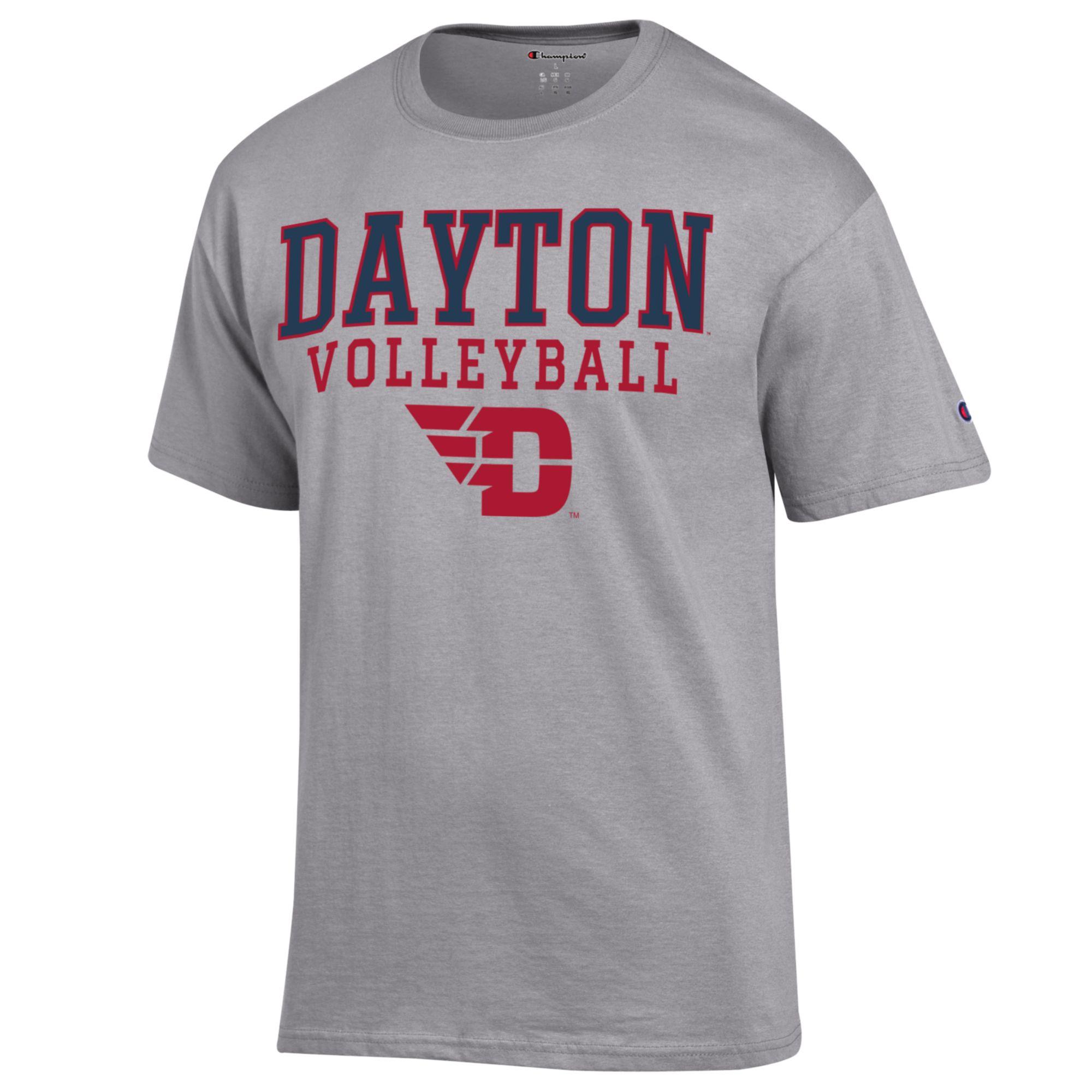 Men's Champion Gray Dayton Flyers Icon Logo Volleyball Jersey T-Shirt - Image 3