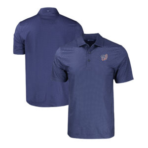 Men's Cutter & Buck  Navy Washington Nationals Stars & Stripes Pike Eco Tonal Geo Print Stretch Recycled Polo