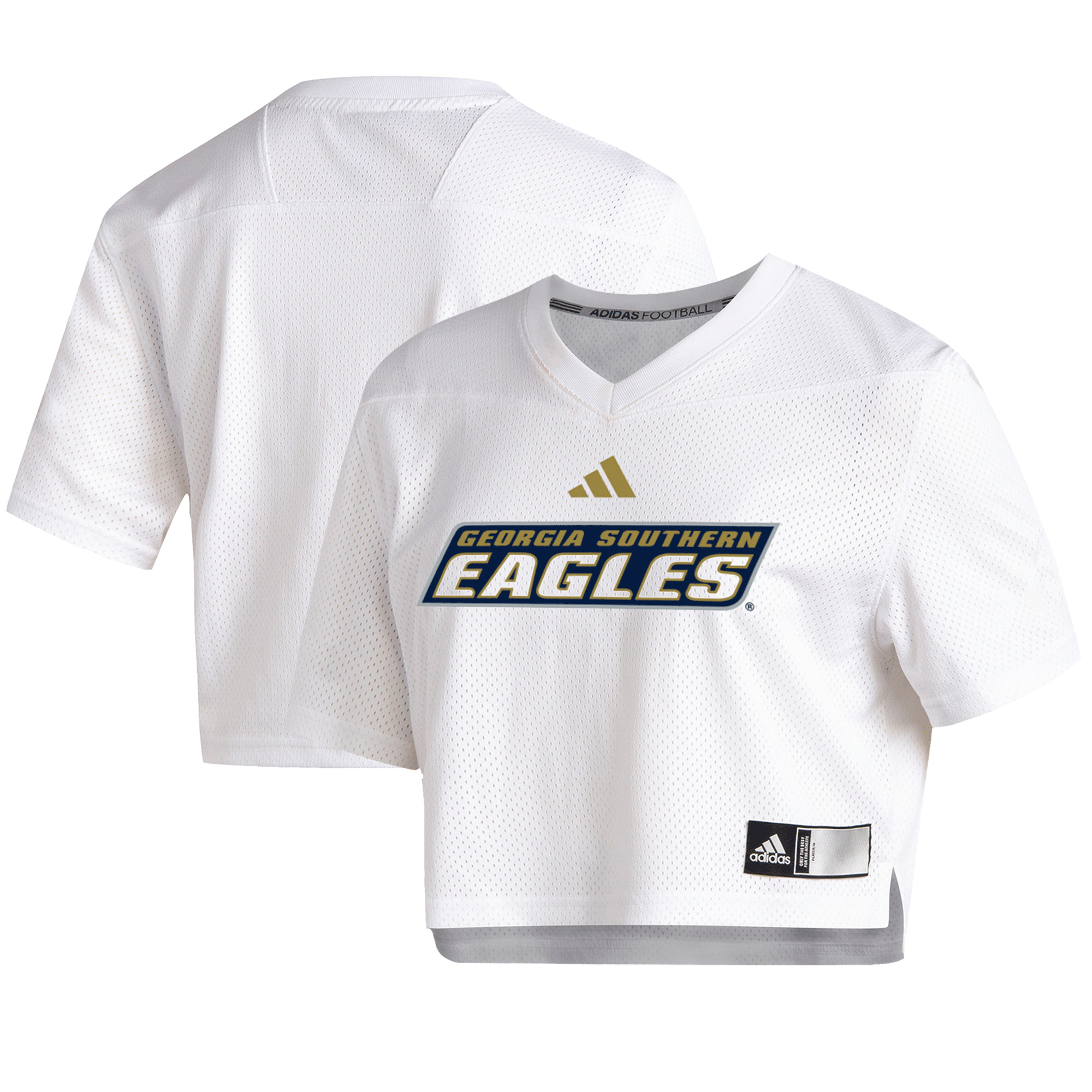 Women's adidas White Georgia Southern Eagles Cropped Jersey Top