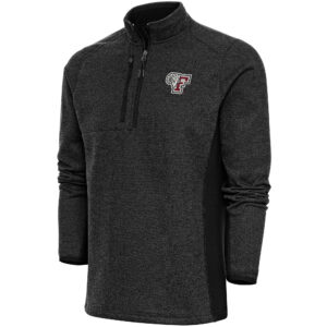 Men's Antigua  Heather Black Fordham Rams Course Quarter-Zip Top