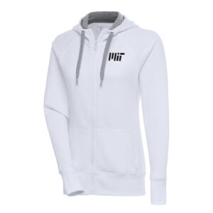 Women's Antigua  White MIT Engineers Victory Full-Zip Hoodie