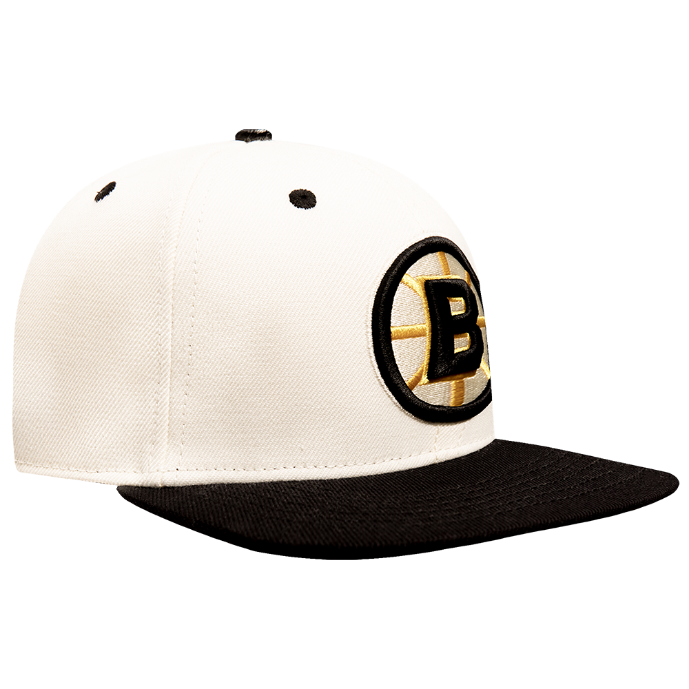 Men's Pro Standard Cream Boston Bruins Retro Classic Logo Snapback Hat - Image 2