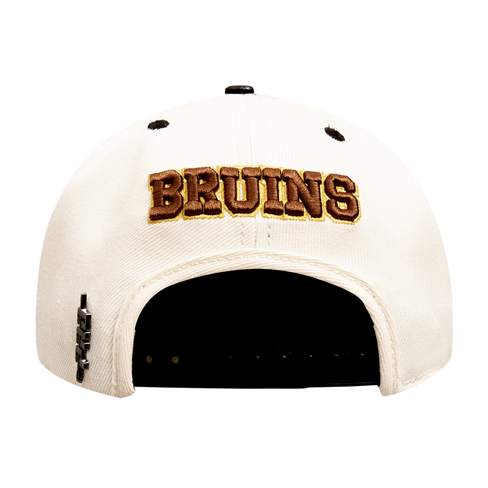 Men's Pro Standard Cream Boston Bruins Retro Classic Logo Snapback Hat - Image 5