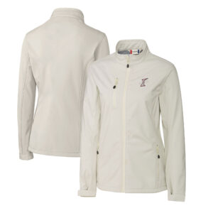 Women's Cutter & Buck  Gray Albuquerque Isotopes Clique Telemark Eco Stretch Softshell Full-Zip Jacket