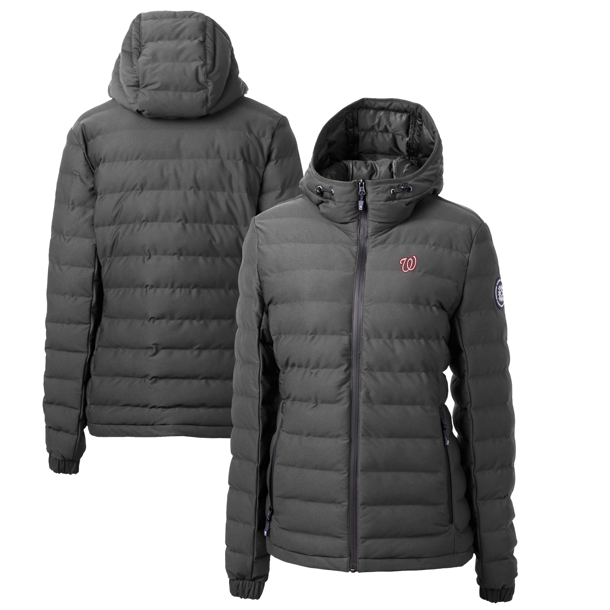 Women's Cutter & Buck Gray Washington Nationals Mission Ridge Repreve Eco Insulated Full-Zip Puffer Jacket