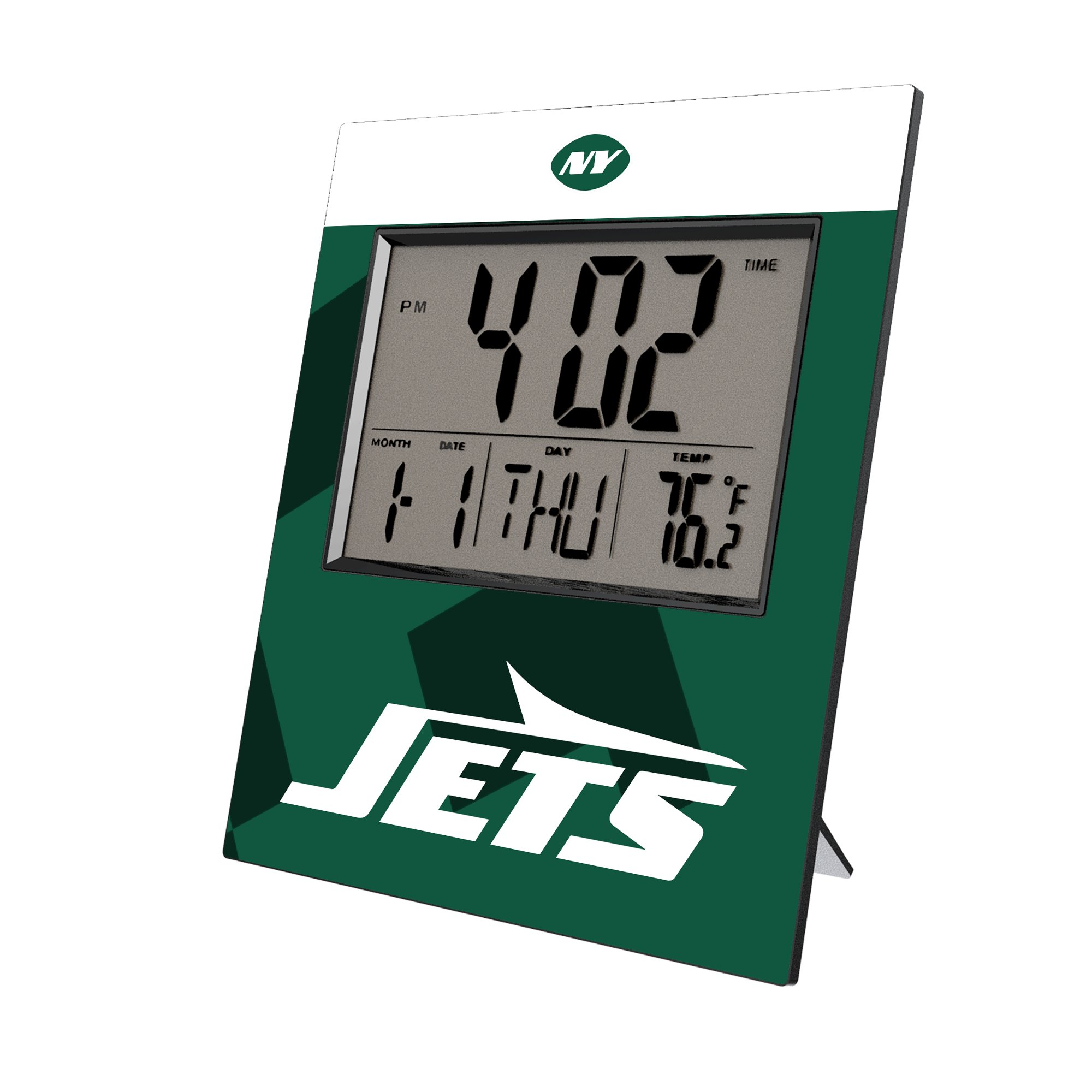 Keyscaper New York Jets Color Block Digital Desk Clock
