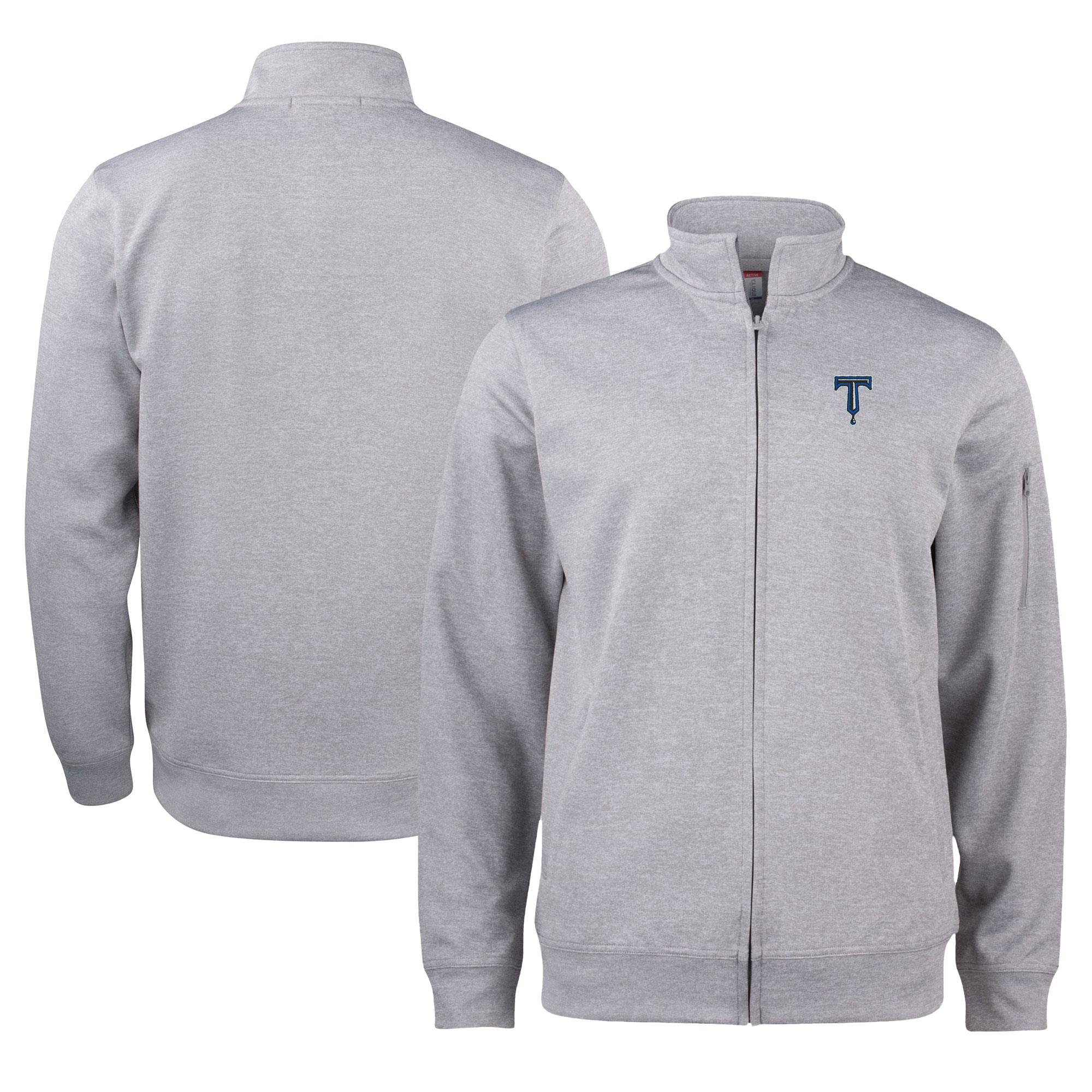 Unisex Cutter & Buck Gray Tulsa Drillers Clique Lift Eco Performance Full-Zip Jacket - Image 5