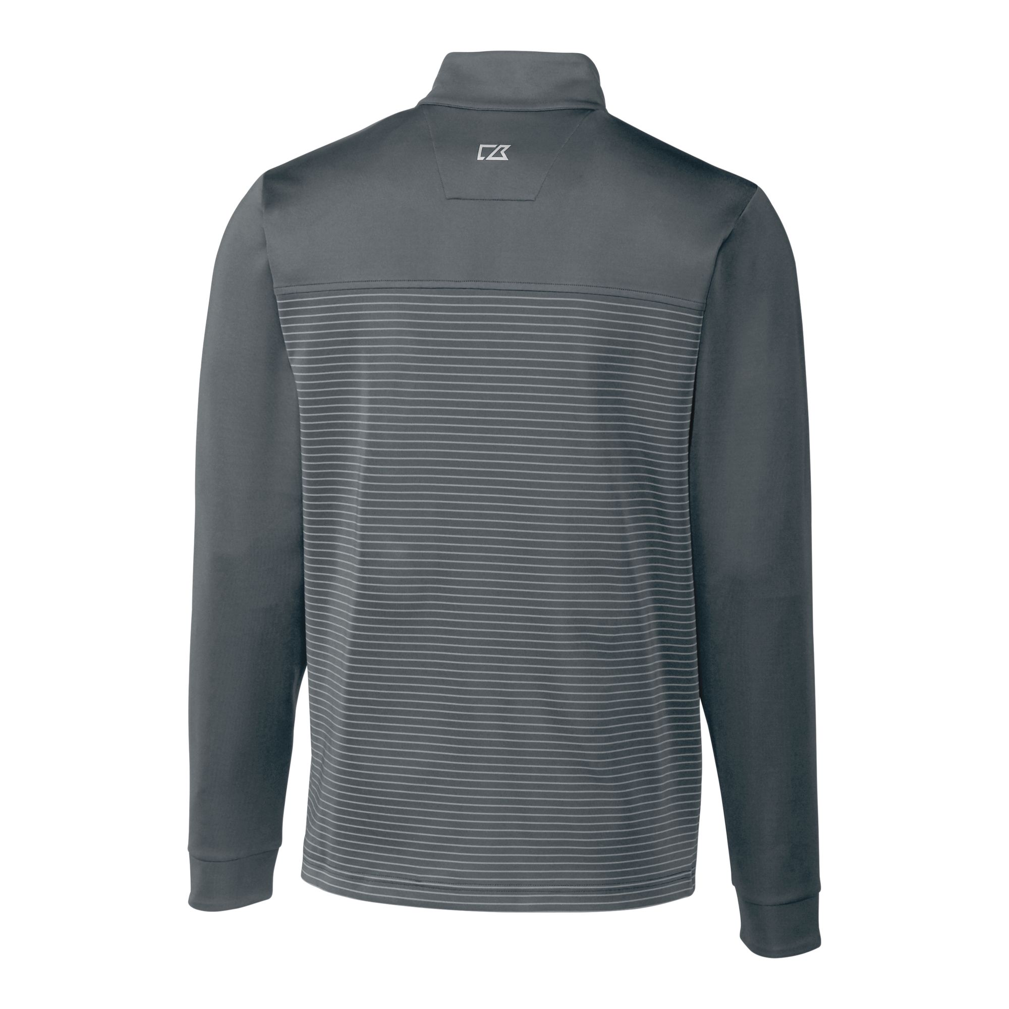 Men's Cutter & Buck Gray Greensboro Grasshoppers Traverse Stripe Stretch Quarter-Zip Pullover Top - Image 4