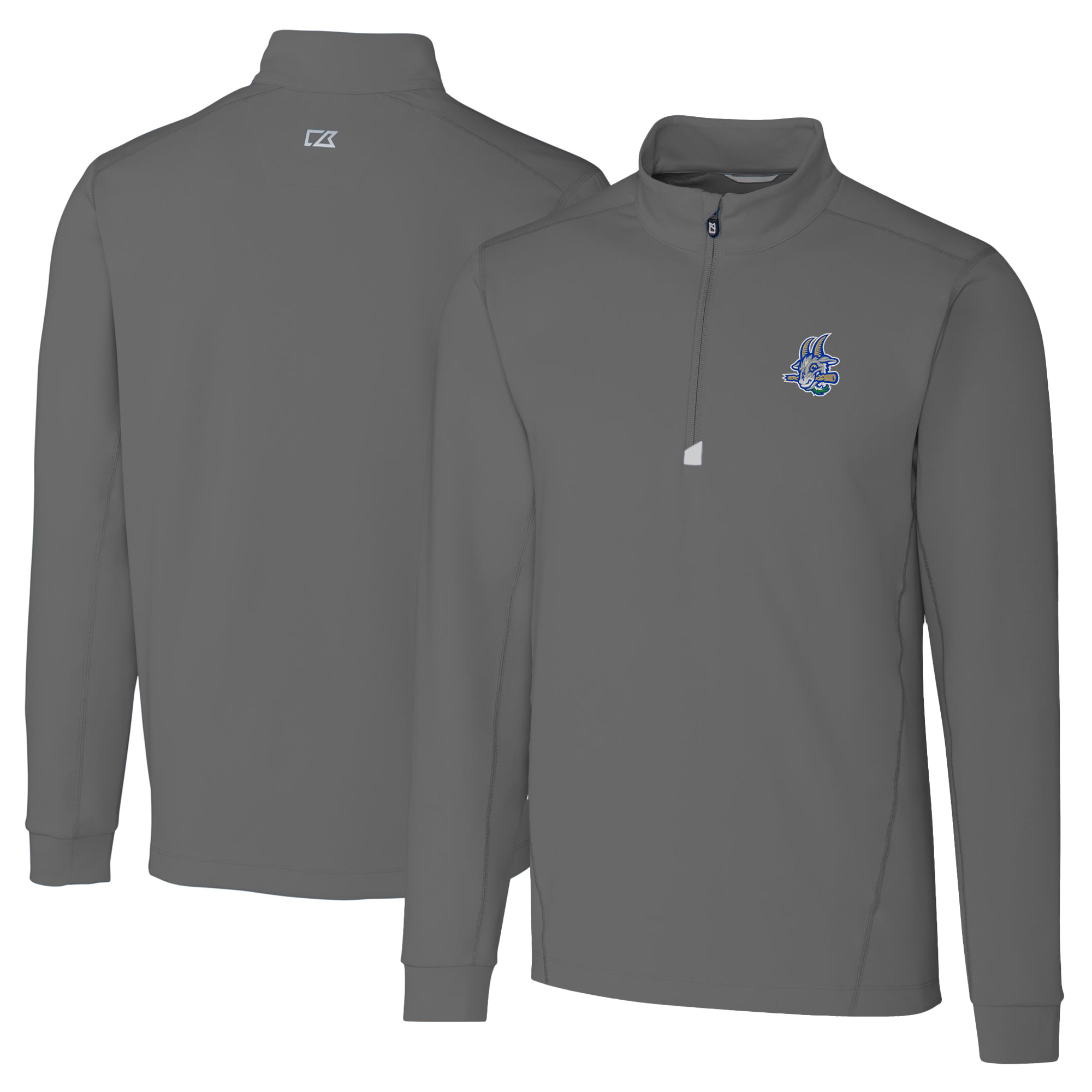 Men's Cutter & Buck Gray Hartford Yard Goats Big & Tall Traverse Stretch Quarter-Zip Top - Image 5