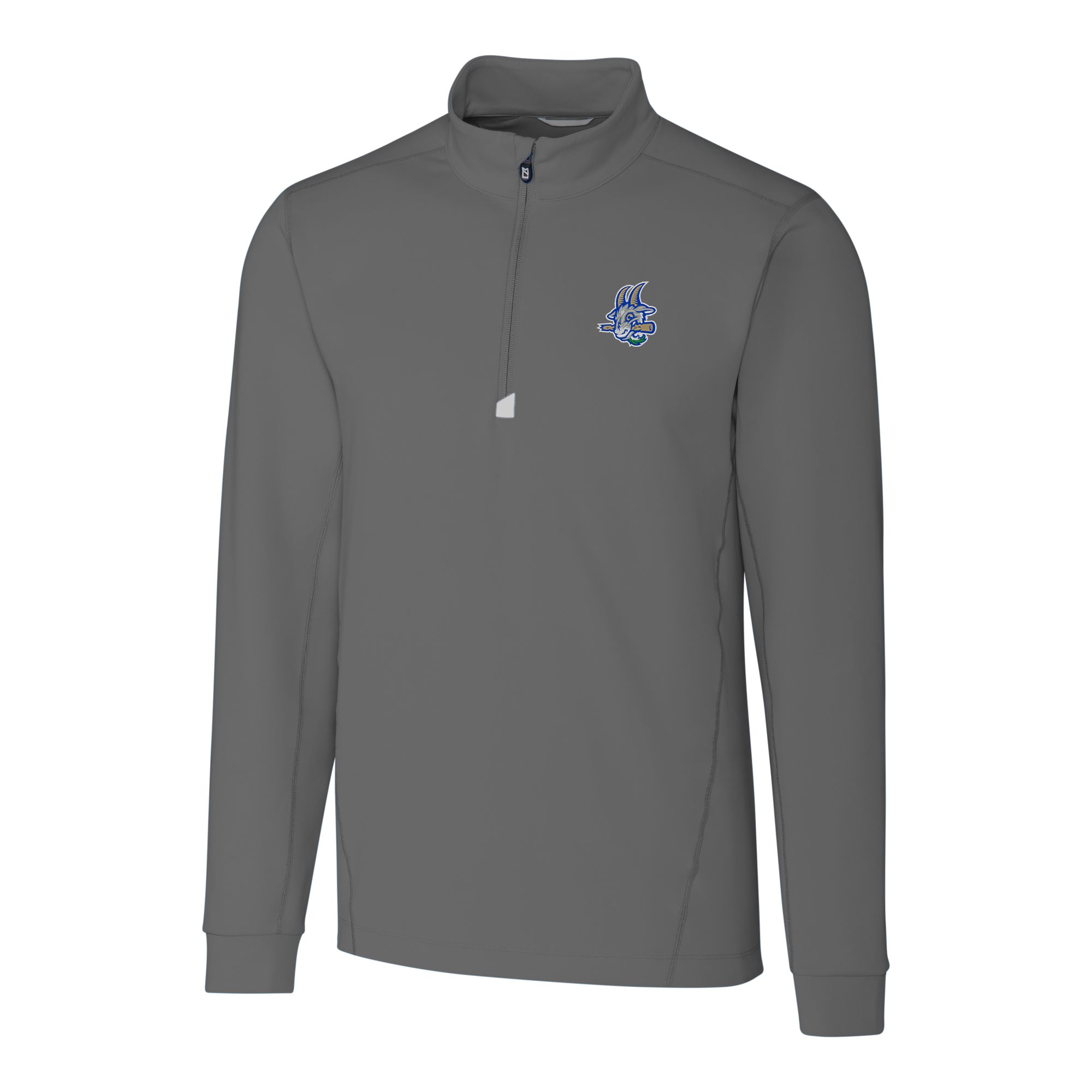 Men's Cutter & Buck Gray Hartford Yard Goats Big & Tall Traverse Stretch Quarter-Zip Top - Image 6