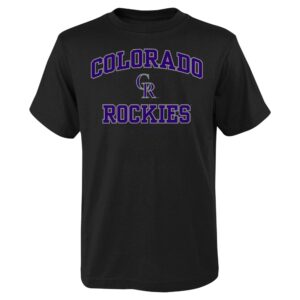 Youth Black Colorado Rockies Heart & Soul T-Shirt