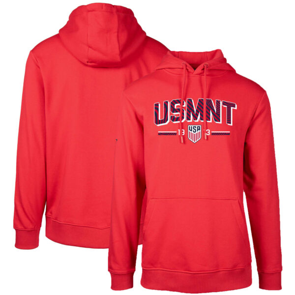 Men's Levelwear Red USMNT Podium Strike Fast Pullover Hoodie
