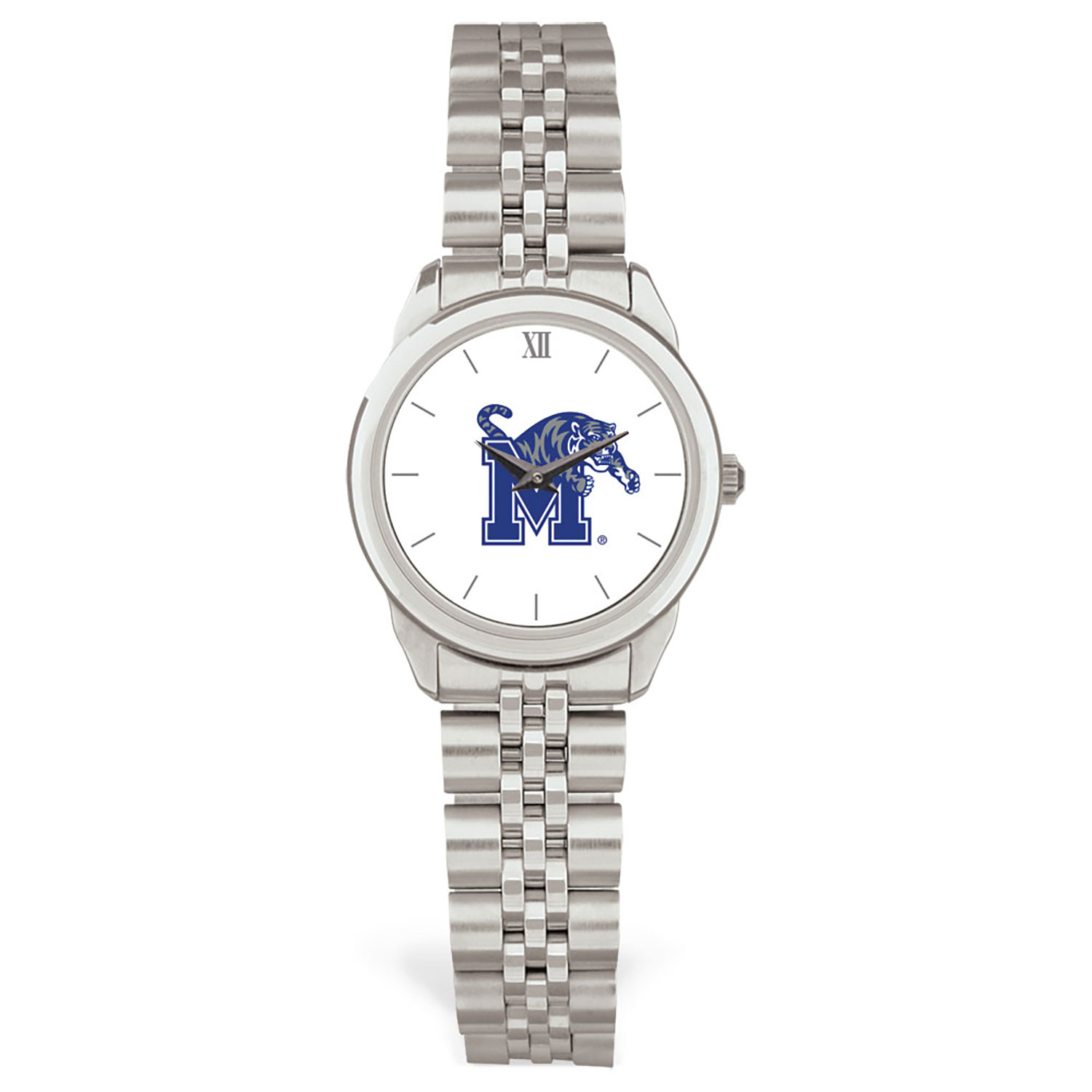 Women's Silver Memphis Tigers Rolled Link Watch