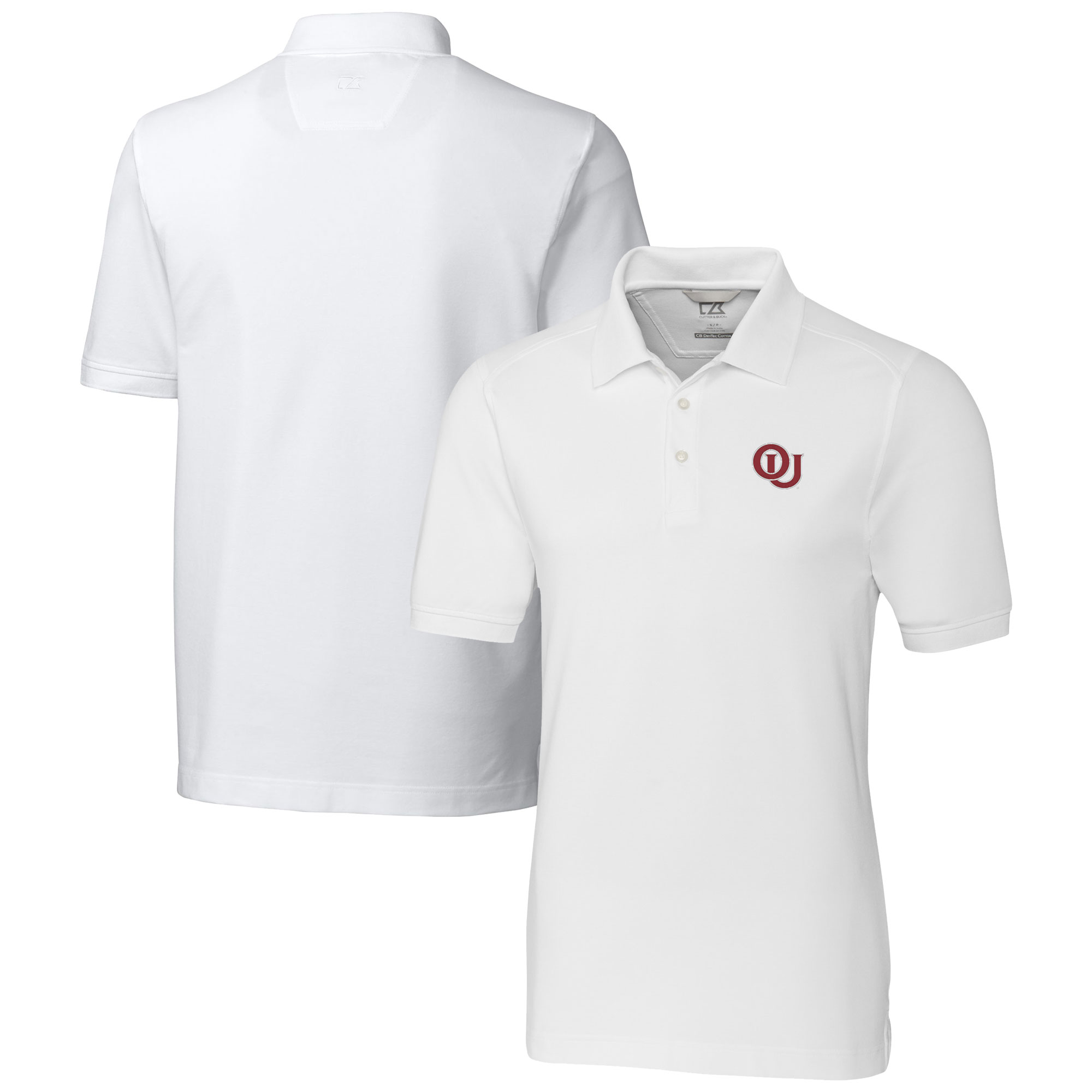Men's Cutter & Buck White Oklahoma Sooners Advantage Tri-Blend DryTec Pique Polo