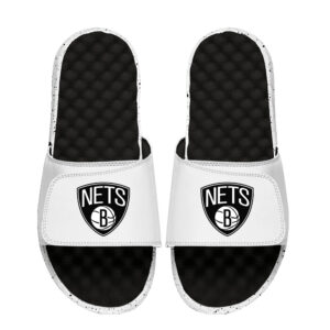 Unisex ISlide Black/White Brooklyn Nets Cookies & Cream Slide Sandals