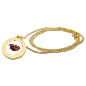 Gold Oregon State Beavers Pendant Necklace