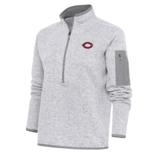 Women's Antigua  Heather Gray UChicago Maroons Fortune Half-Zip Pullover Jacket