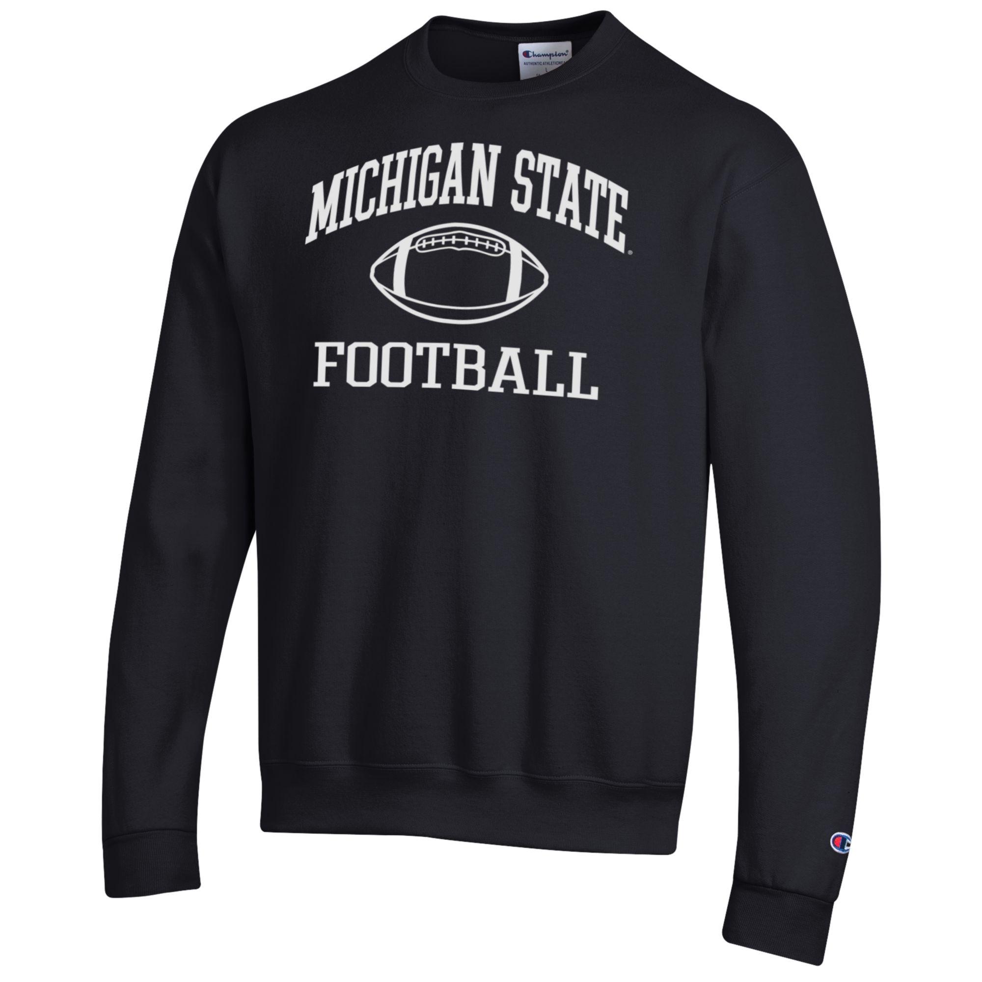 Men's Champion Black Michigan State Spartans Football Icon Pullover Sweatshirt - Image 6