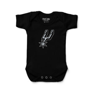 Newborn & Infant Chad & Jake Black San Antonio Spurs Primary Logo Bodysuit
