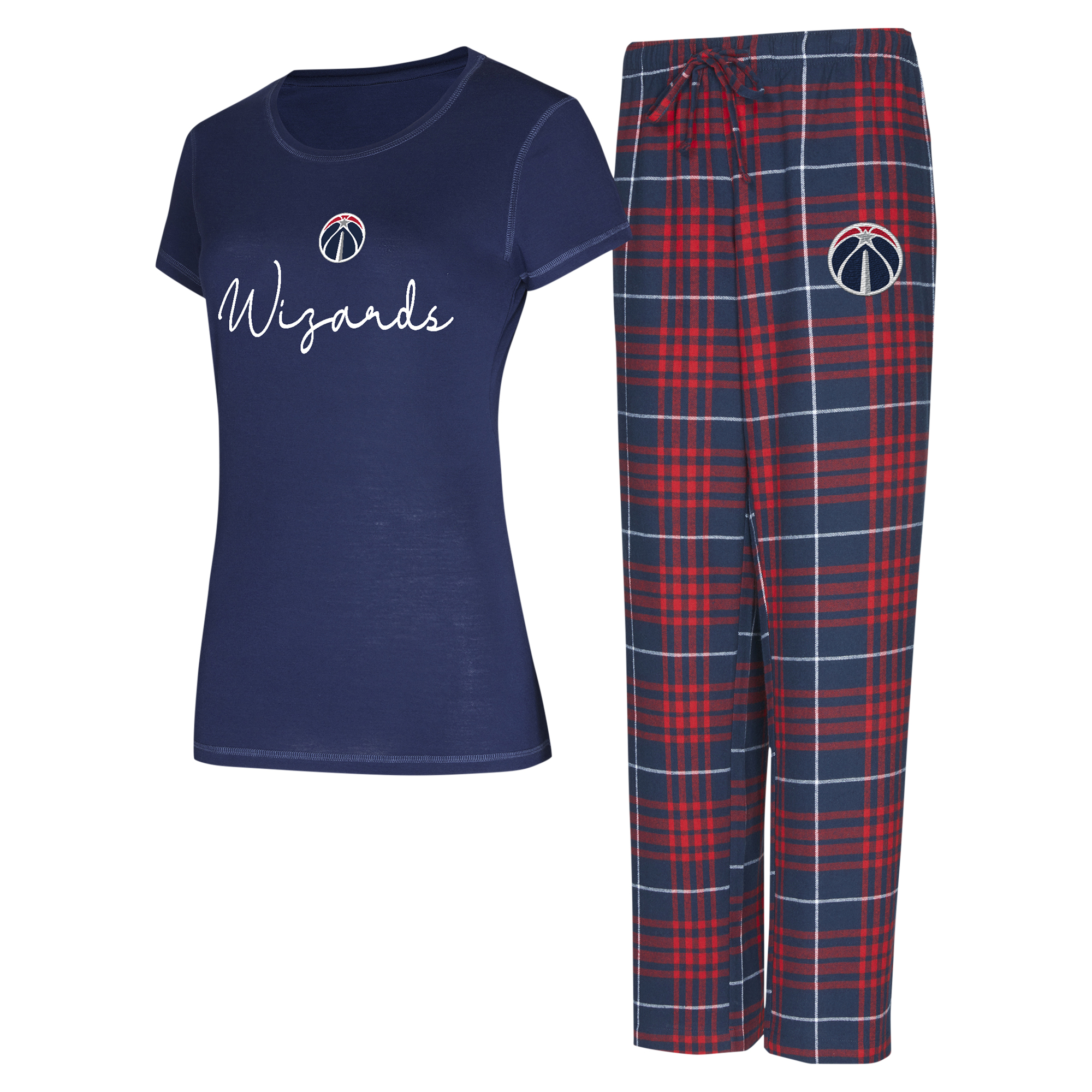 Women's Concepts Sport Navy/Red Washington Wizards Vector T-Shirt & Flannel Pants Sleep Set