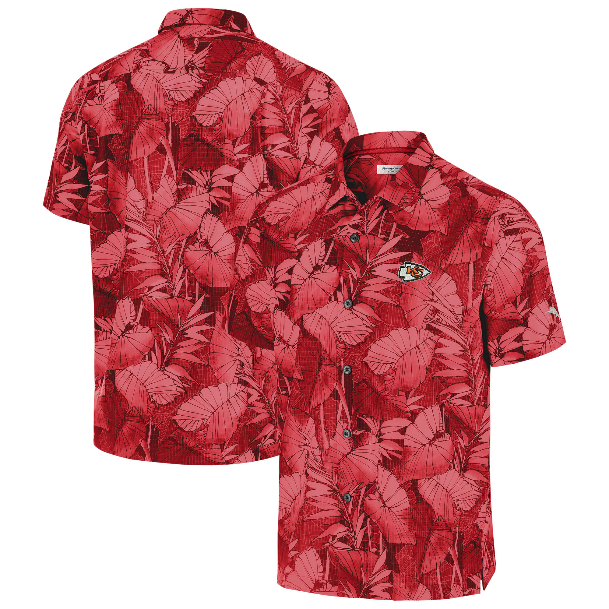 Men's Tommy Bahama Red Kansas City Chiefs Big & Tall Coast Nuevo Fronds IslandZone Button-Up Shirt