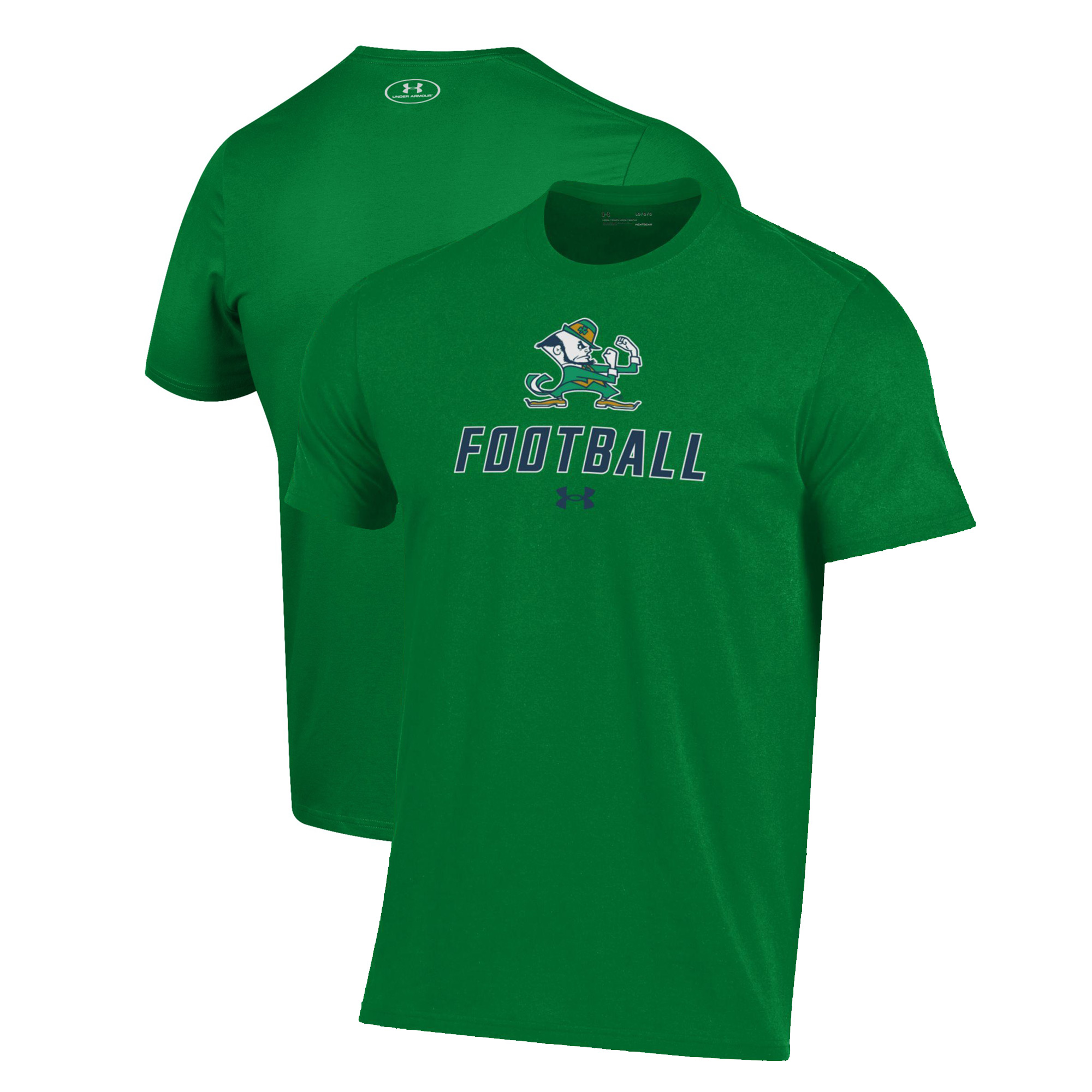 Men's Under Armour Green Notre Dame Fighting Irish Football Performance T-Shirt - Image 5