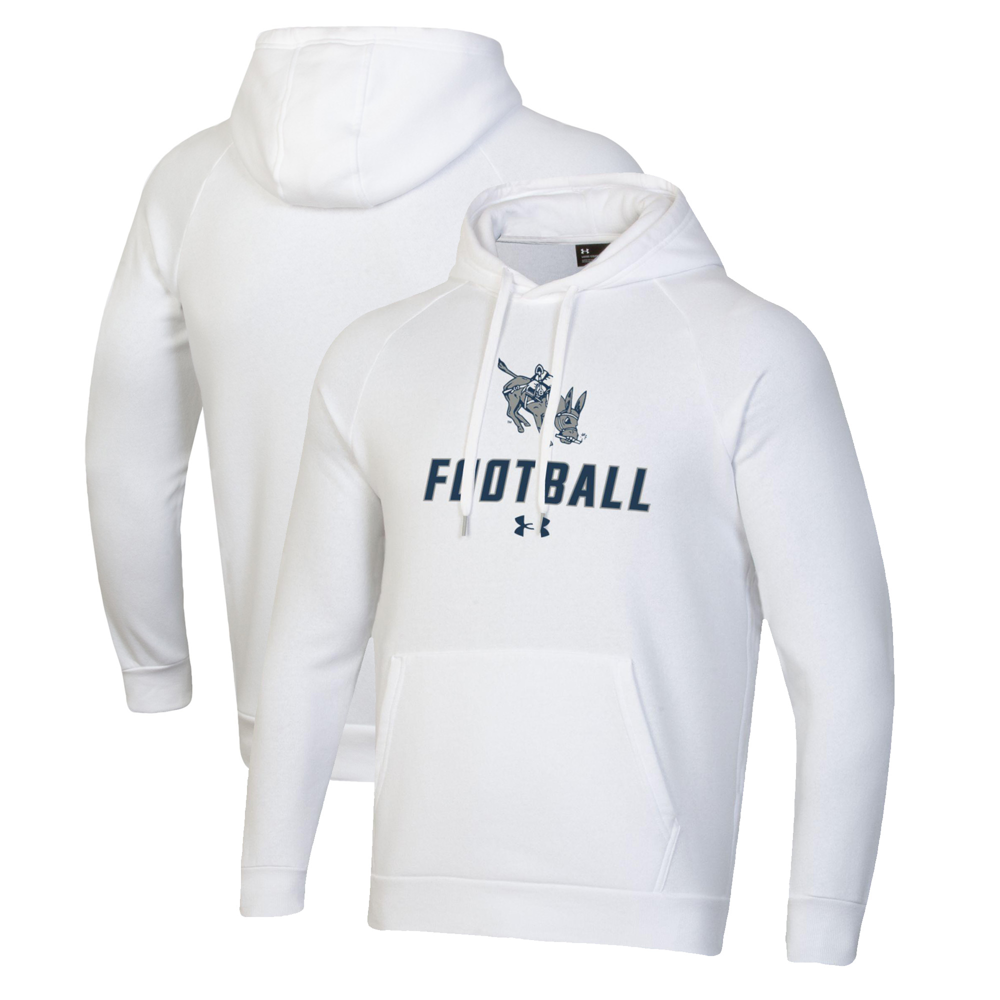 Men's Under Armour White Colorado School of Mines Orediggers Football Rival Fleece Pullover Hoodie