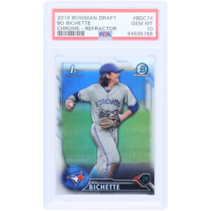Bo Bichette Toronto Blue Jays 2016 Bowman Draft 1st Bowman Refractor #BDC-74 PSA Authenticated 10 Card