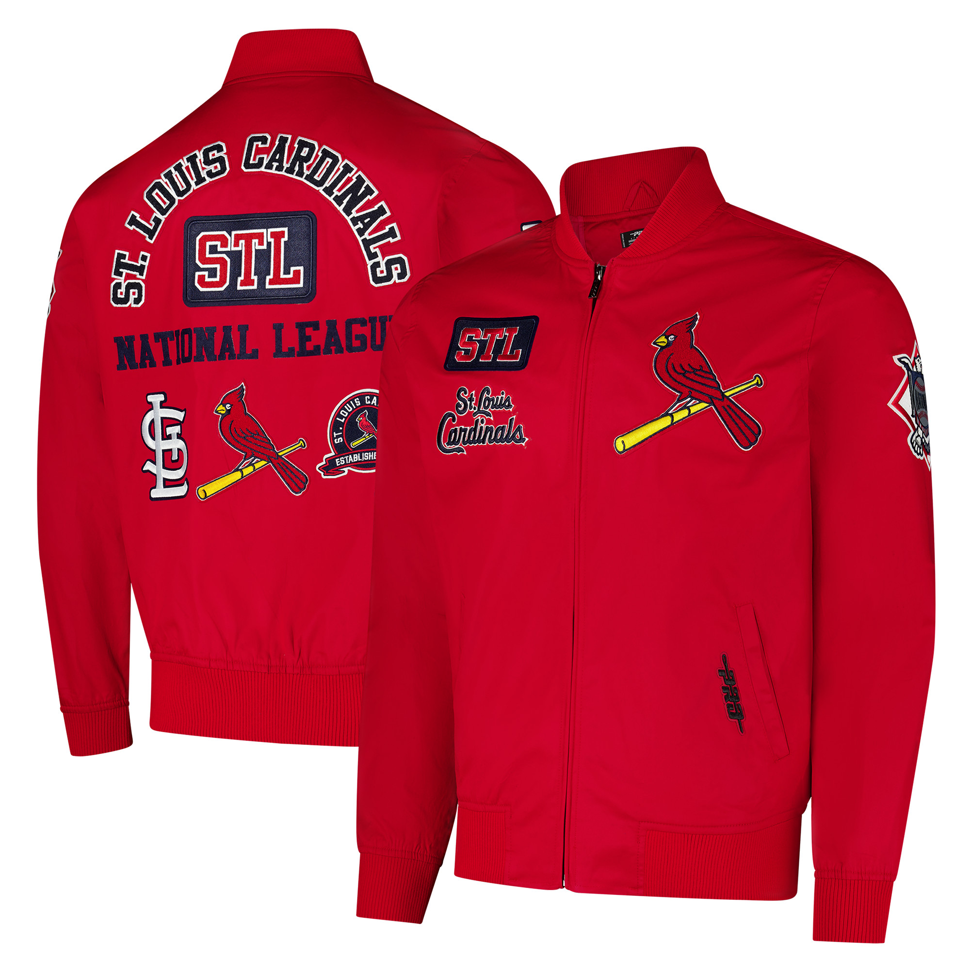 Men's Pro Standard Red St. Louis Cardinals Area Code Twill Full-Zip Jacket - Image 2
