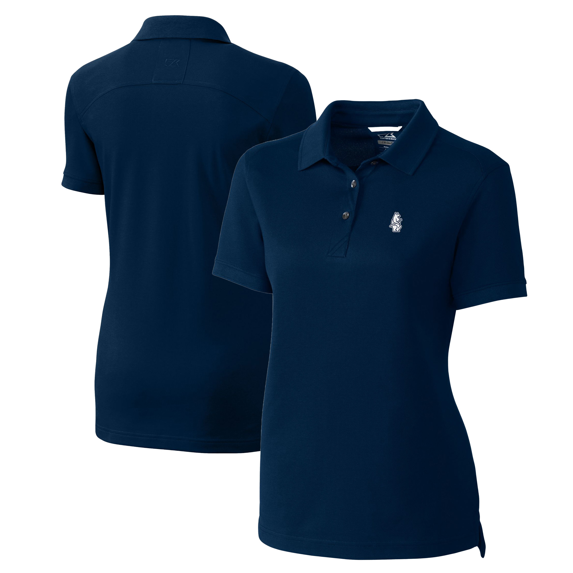Women's Cutter & Buck Navy Chicago Cubs Cooperstown Collection DryTec Advantage Tri-Blend Pique Polo