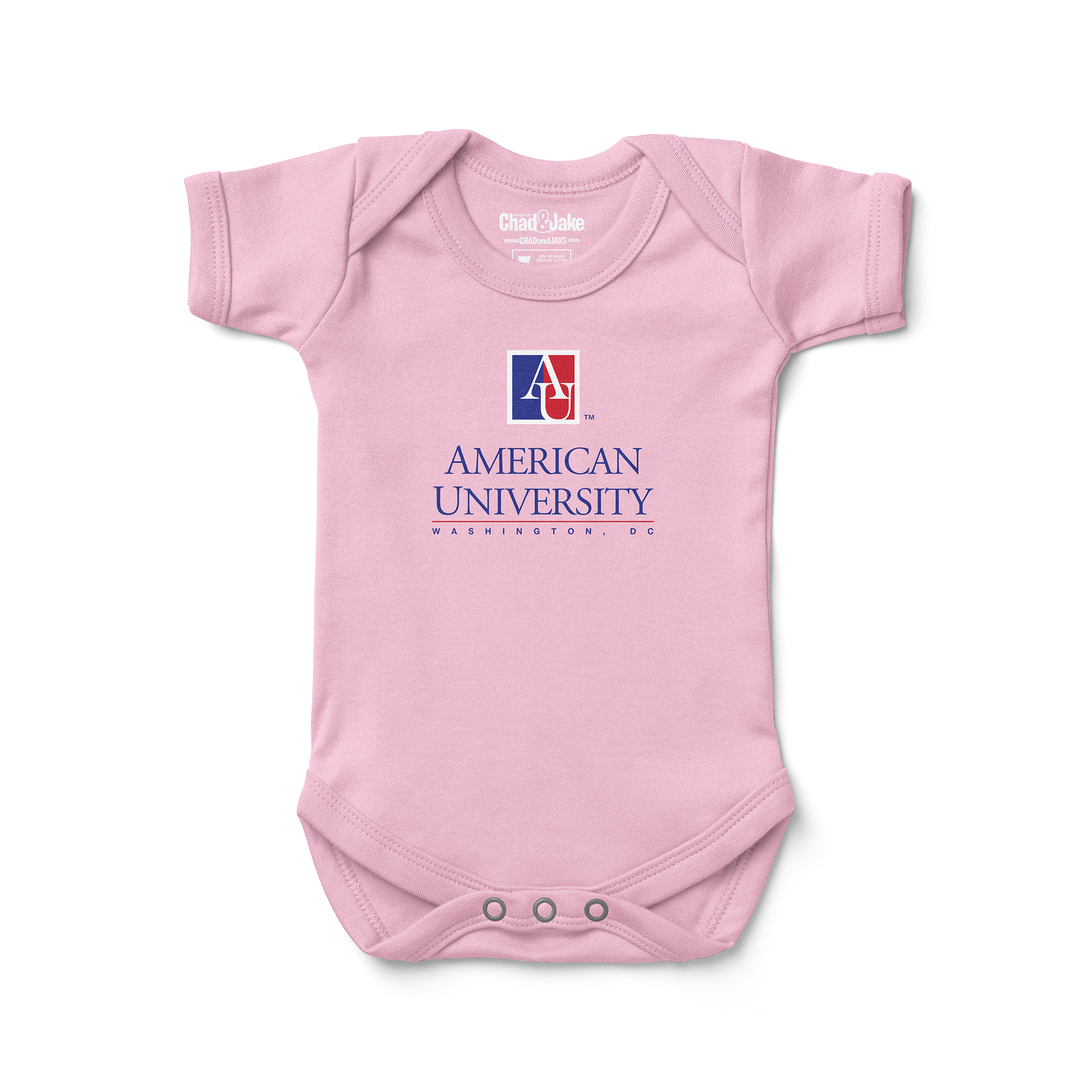 Newborn & Infant Chad & Jake Light Pink American University Eagles Institutional Logo Bodysuit