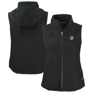 Women's Cutter & Buck Black Baltimore Orioles Charter Eco Recycled Full-Zip Vest