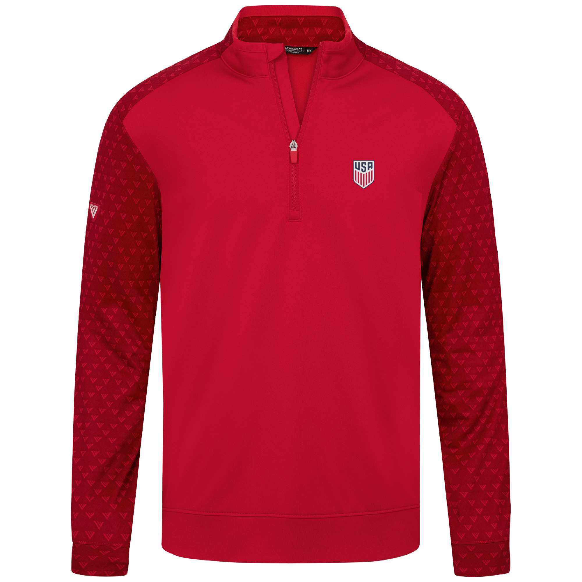 Men's Levelwear Red USMNT Aztec Quarter-Zip Pullover Top - Image 5