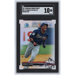 Ronald Acuna Jr. Atlanta Braves 2017 Bowman Chrome Draft Refractor #BDC-39 SGC Authenticated 10 Card