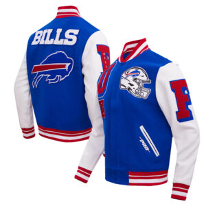 Men's Pro Standard Royal Buffalo Bills  Mash Up Full-Zip Varsity Jacket