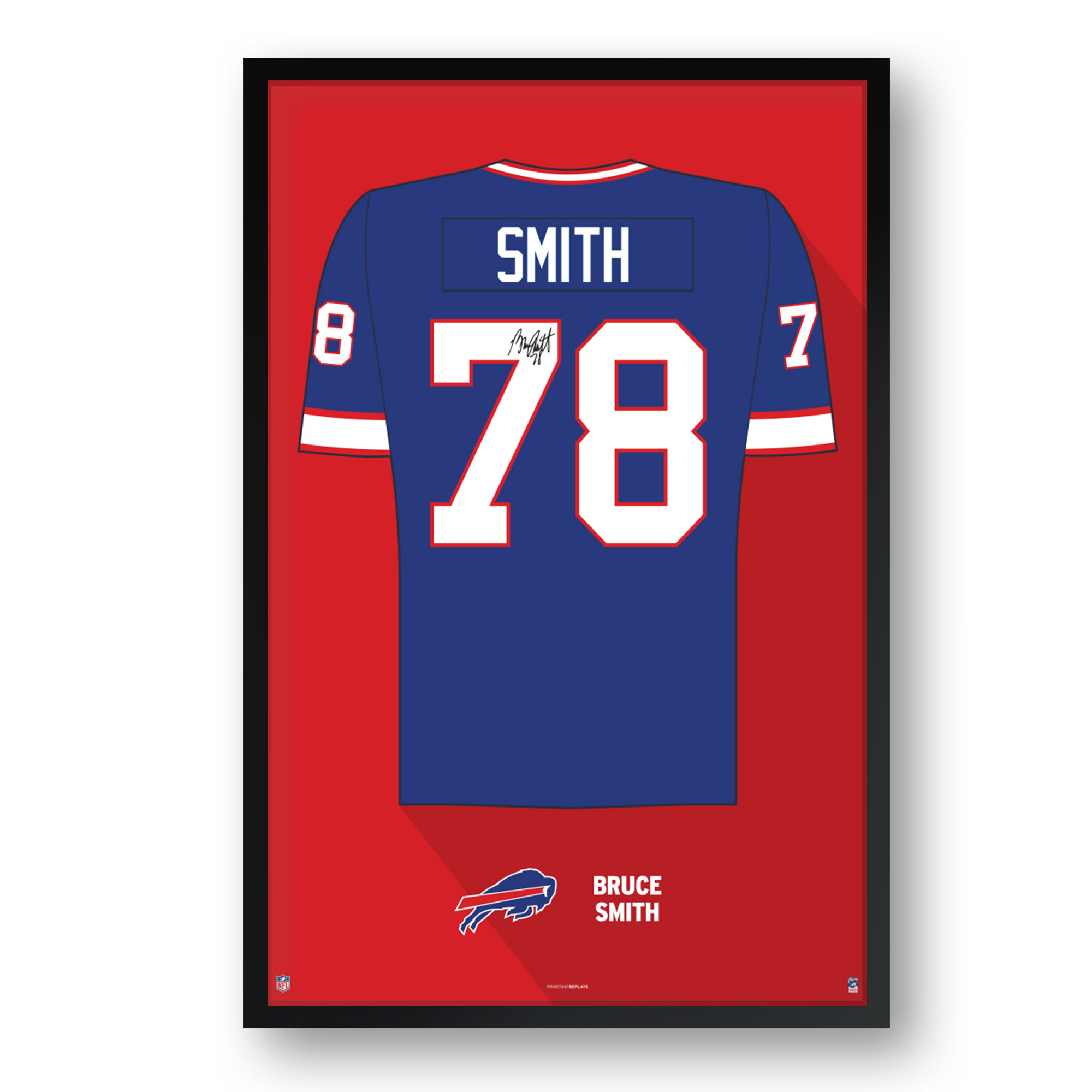 Bruce Smith Buffalo Bills Framed 27" x 39" Retired Jersey Art Print - Image 2