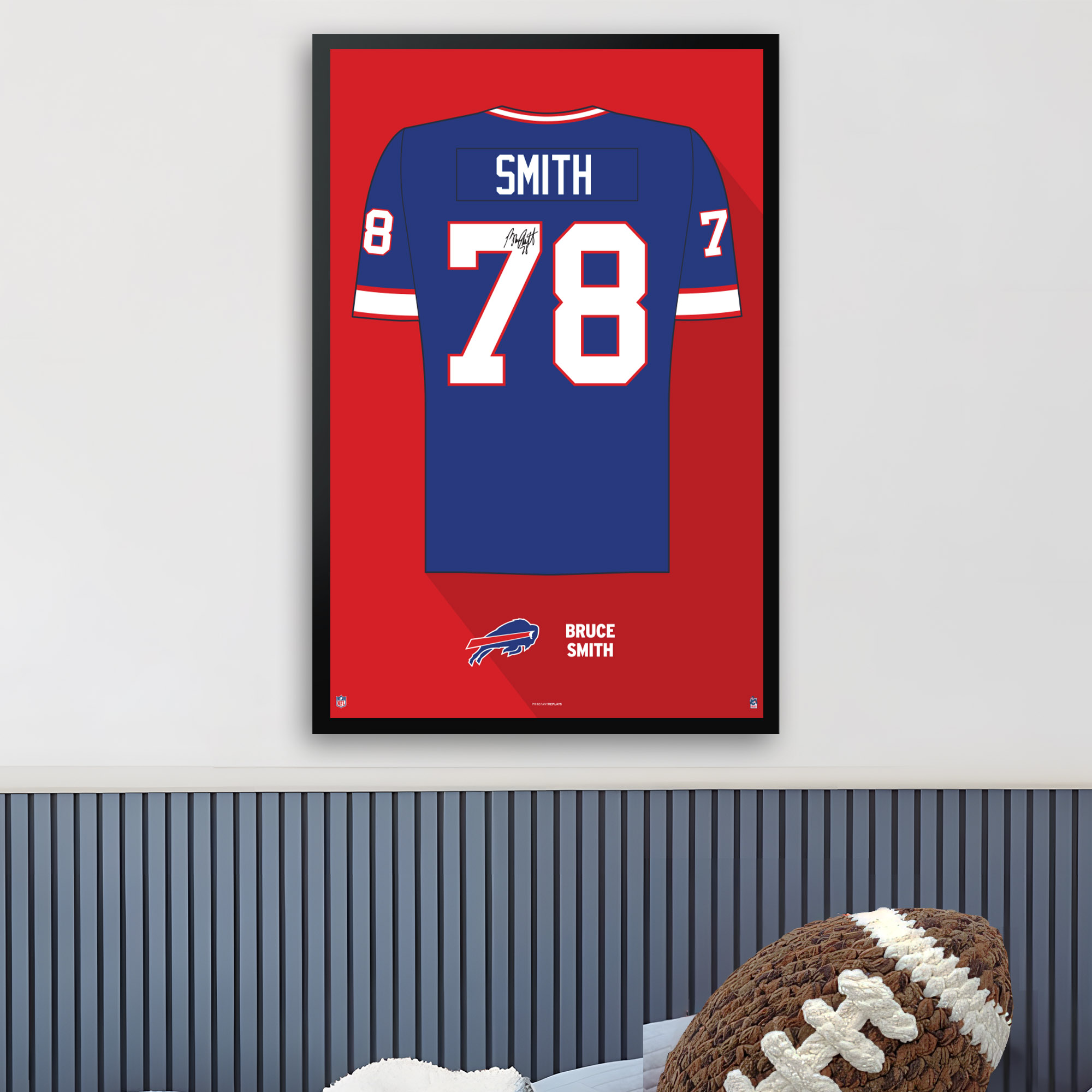 Bruce Smith Buffalo Bills Framed 27" x 39" Retired Jersey Art Print - Image 7