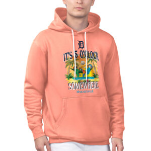 Men's Margaritaville Coral Detroit Tigers Five O'Clock Graphic Pullover Hoodie